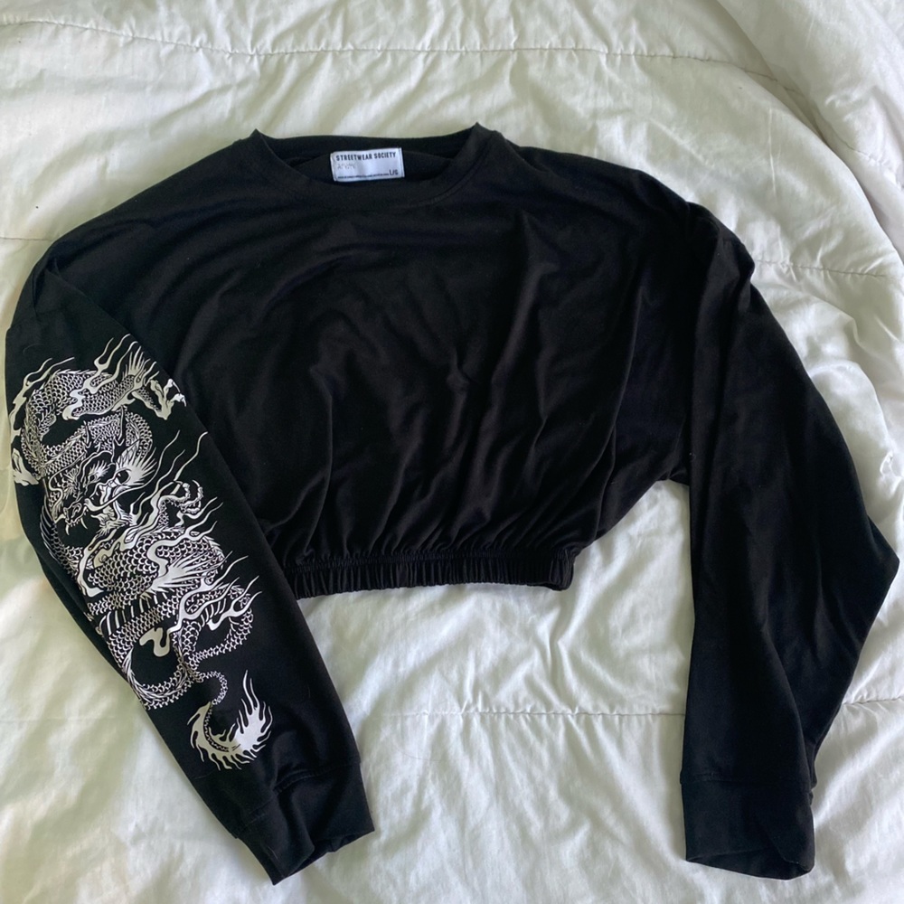 Cropped SWS dragon sleeve top